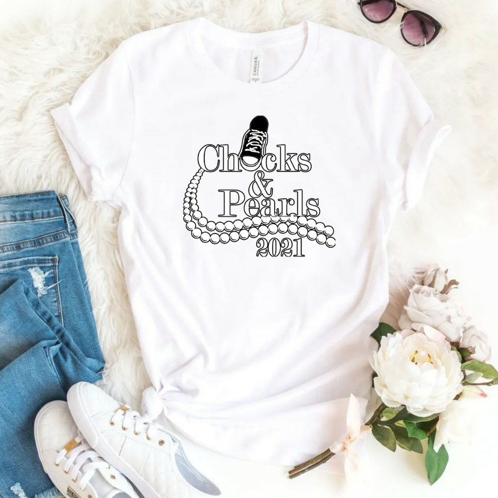 Chucks and Pearls black shoes shirt